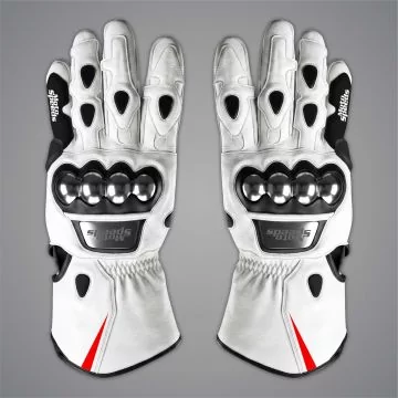 wsbk rennhandschuhe weisses leder