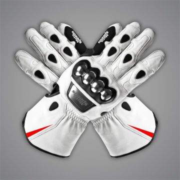 Gants de Moto Toprak Razgatlioglu Blanc SBK 2024