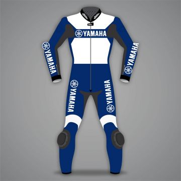 Yamaha Zweiteiliges Rennanzug Blau / Weiß