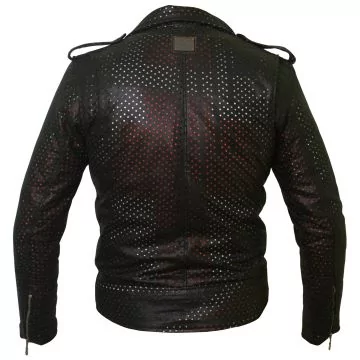 Union Jack perforated leather jacket - Men's biker | Shop