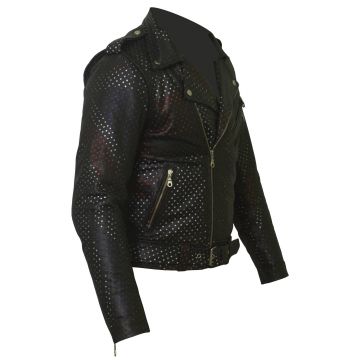 Giacca Estiva Uomo in Pelle Perforata Union Jack