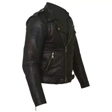 Union Jack perforated leather jacket - Men's biker | Shop