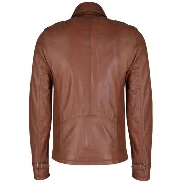 mens brown zipper jacket custom size