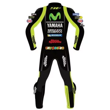 Valentino Rossi 2017 Movistar Yamaha replica race suit, back view