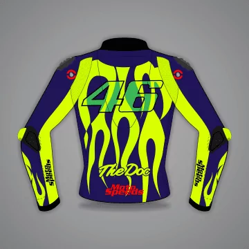 yamaha motogp jacket blue cowhide