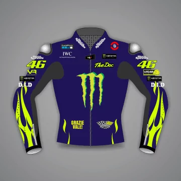 Valentino Rossi Yamaha MotoGP blue leather jacket-Gear|Shop