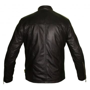 Leather Jacket With Stripes on Sleeves
