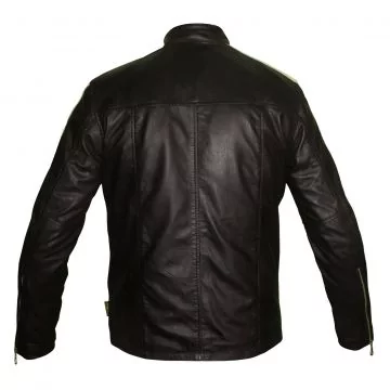 mens biker style jacket black sheepskin