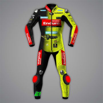 VR46 Leather Suit Franco Morbidelli Ducati MotoGP 2026 front view 