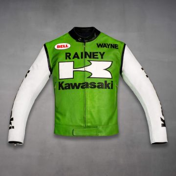 BALMAN オリーブグリーン レザージャケット 勘太郎 Men's Olive Green Leather Cafe Racer Jacket - AU LeatherX