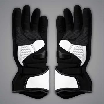 White Bautista replica race gloves, palm with TPU sliders