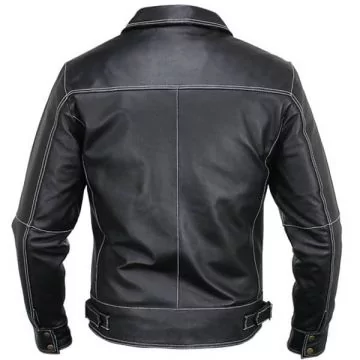 White Stitches Matte Leather Jacket for Men - Jackets | Shop