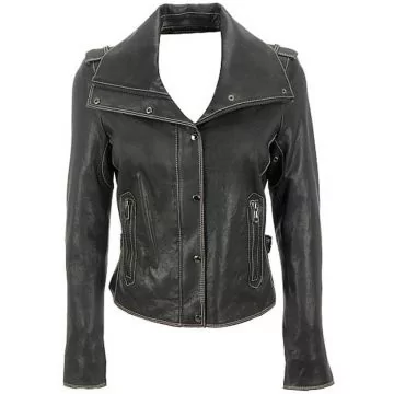 women's leather biker jacket sheepskin