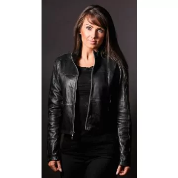 Steel Women's Fashion Leather Jacket