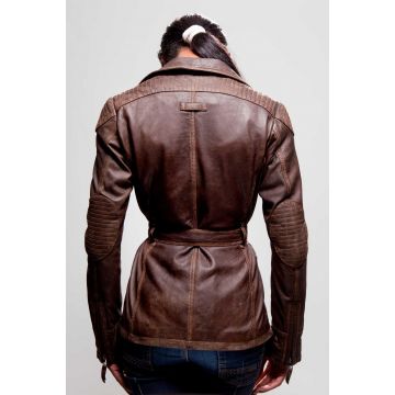 Leather Military Jacket Women