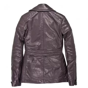 Brown Leather Peacoat