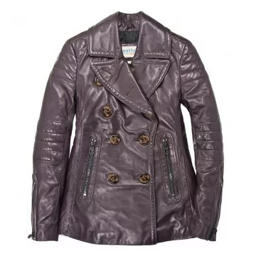 Leather Peacoat