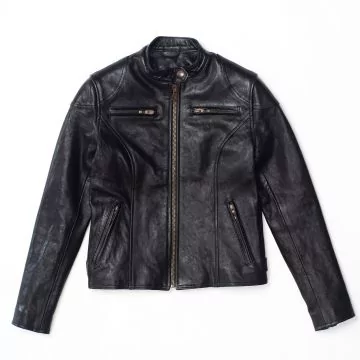 Kvinnors Cafe Racer läderjacka