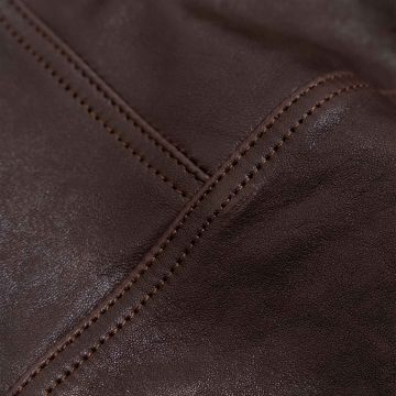 Leather Cafe Racer Jacket Womens Brown