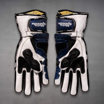 Yamaha Blue Leather Motorcycle Gloves