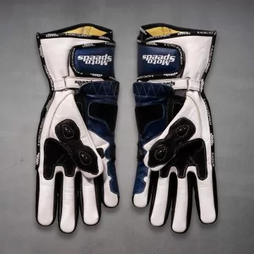 Yamaha Blue Leather Motorcycle Gloves