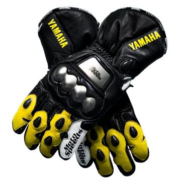 Guanti da Moto in Pelle Gialla