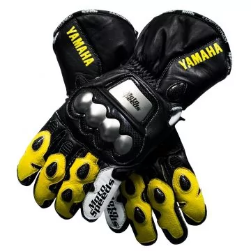 YELLOW GLOVE バイクグローブ バッジ付き ヤマハの革製バイクグローブを今すぐ購入しよう！