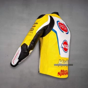 Yellow Biker Jacket Andrea Iannone Ducati SBK 2025 left side view