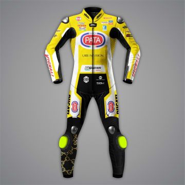 Elast-Sport de cuero amarillo para motocicleta Andrea Iannone SBK 2025