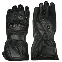 Black Leather Riding Gloves