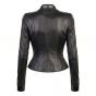 Aeon Flux Black Leather Jacket back view