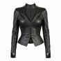 Aeon Flux Black Leather Jacket front view