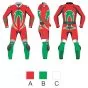 Custom Leather Suit Front, Side & Back View