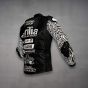 Aleix Espargaro Black And White Motorcycle Jacket Aprilia WT 2022 right side view