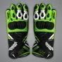 Alex Lowes Black and Green Motorcycle Gloves 2024 upper view