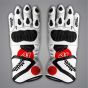 All White Motorcycle Gloves Aleix Espargaro Winter Test 2024 Front View