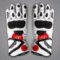 All White Motorcycle Gloves Aleix Espargaro Winter Test 2024 Front View