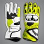 Alvaro Bautista White Motorcycle Gloves SBK 2024 upper and lower view