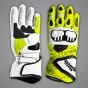 Alvaro Bautista White Motorcycle Gloves SBK 2024 upper and lower view