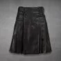 Mens Black Leather Kilt