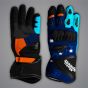 Blue Biker Gloves Jack Miller MotoGP 2023 Front and Palm View