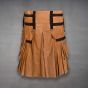 Brown Handmade Leather Kilt Men back view