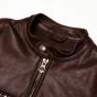 Brown Cafe Racer Leather Jacket collar