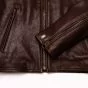 Brown Cafe Racer Leather Jacket pocket