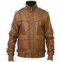 Cutious Fashion Brown Leather Biker Jacket Mens