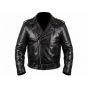 Biker Boyz Black Motorcycle Leather Jacket front view