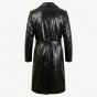 Blade Black Leather Trench Coat back view