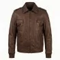 Captain America Brown Leather Jacket front view