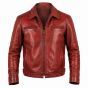 Fight Club Tyler Durden Red Leather Jacket front view