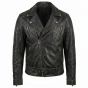 Ghost Rider Black Biker Leather Jacket front view